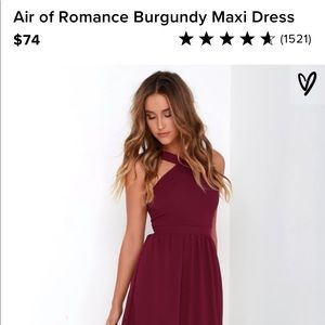 Lulu’s Air of Romance Burgundy Maxi Dress
